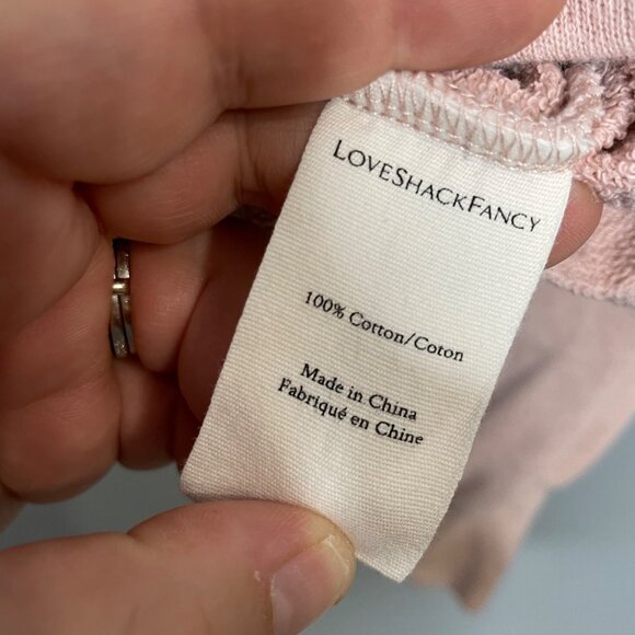 LOVESHACKFANCY linette hooded sweatshirt in pink size XS - Picture 5 of 8